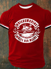 Männer Wölfe der Meere bedrucktes Kurzarm-T-Shirt